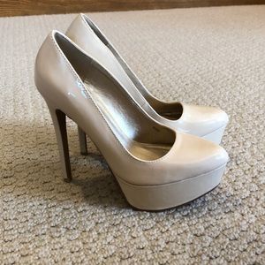 Nude platform heels